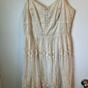Elegant Cream Embroidered Dress